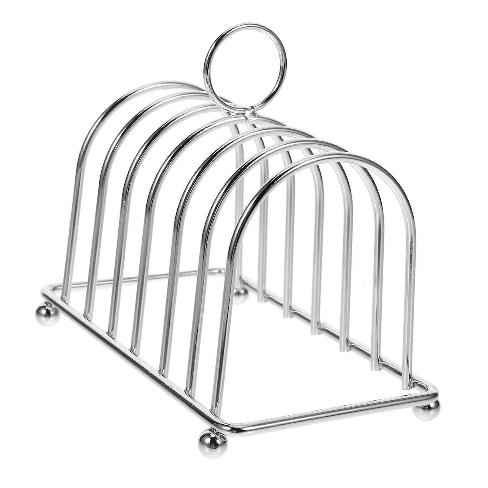 Stainless Steel Toast Rack with Handle, Bread Slice Cooling Stand for Kitchen Countertop Display