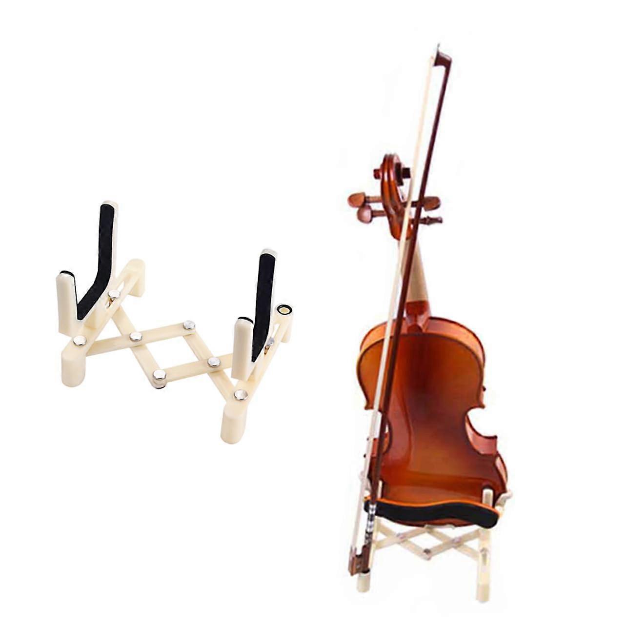Foldable Violin Stand with Protective Sponge Pad, Adjustable Universal Holder for Travel