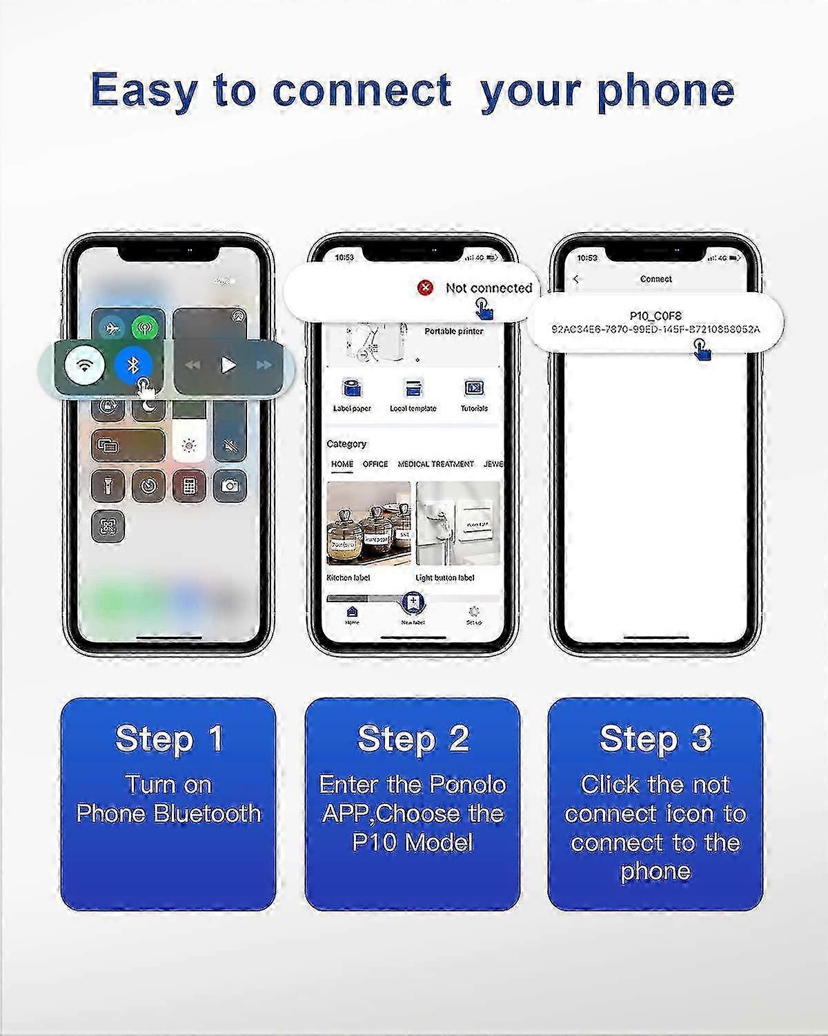 Label Printer, High Speed 60mm/s, No Residue Easy to Tear, Kitchen Storage Label Machine