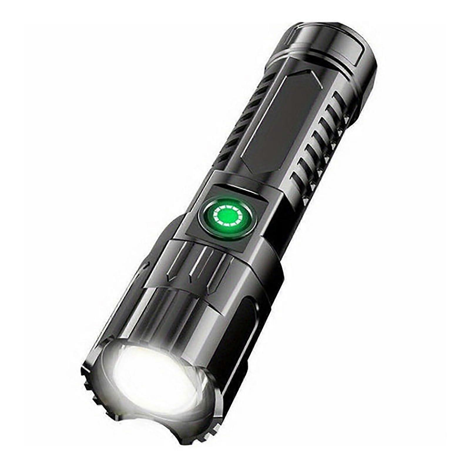 USBC Rechargeable LED Flashlight with Bright LongRange Beam, Compact ABS Torch for Camping Hiking
