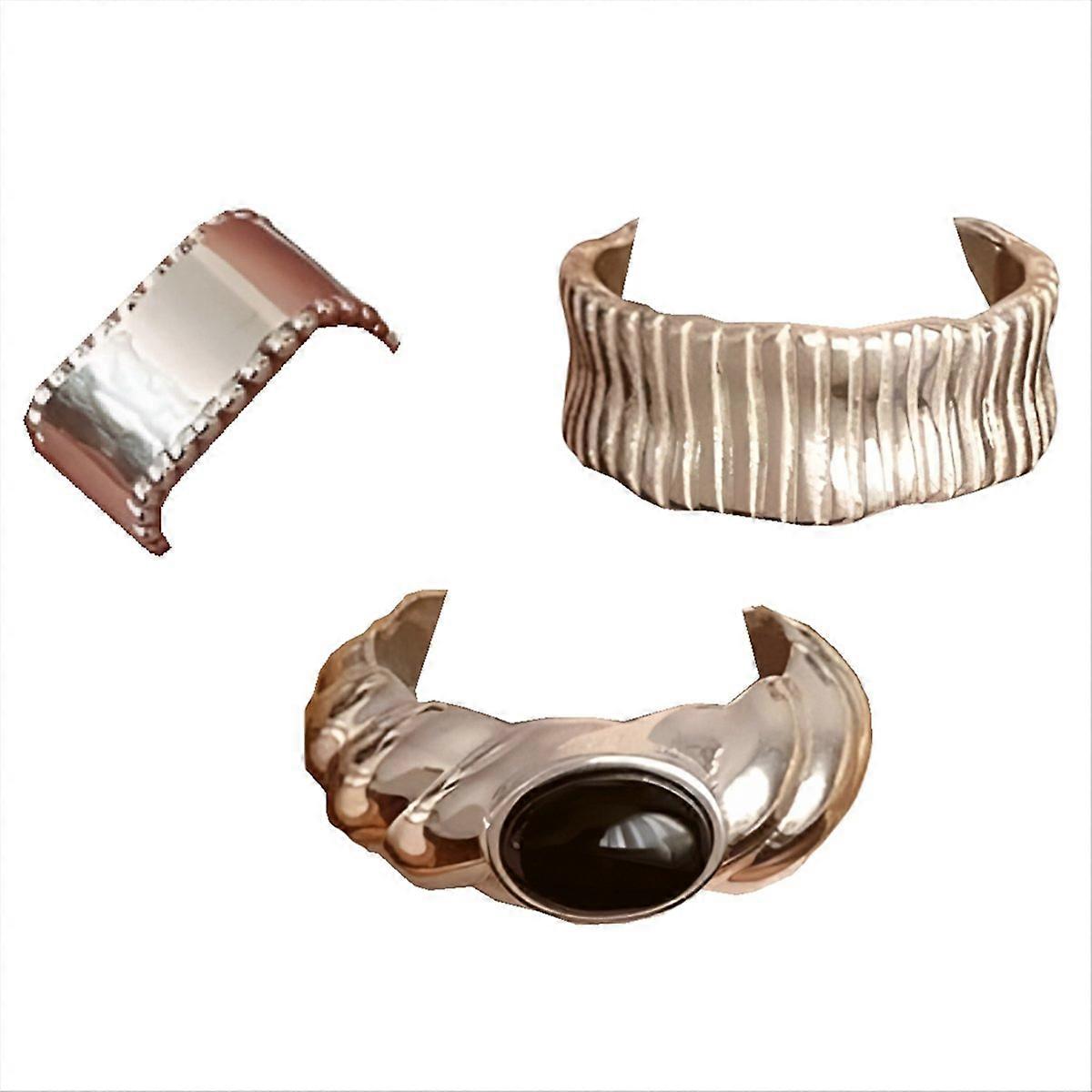 Open Finger Ring Width Irregular Geometric Ring Silver Ring