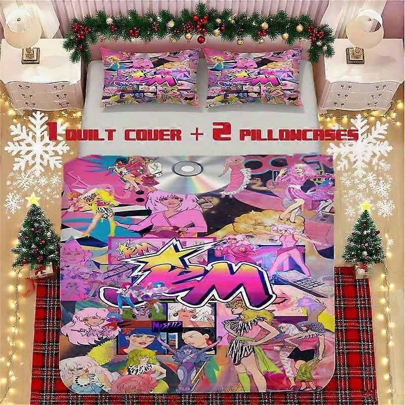 Jem Anime Patchwork Collection Soft Printed Bedding Set Polyester Fabric Decorative & Warm