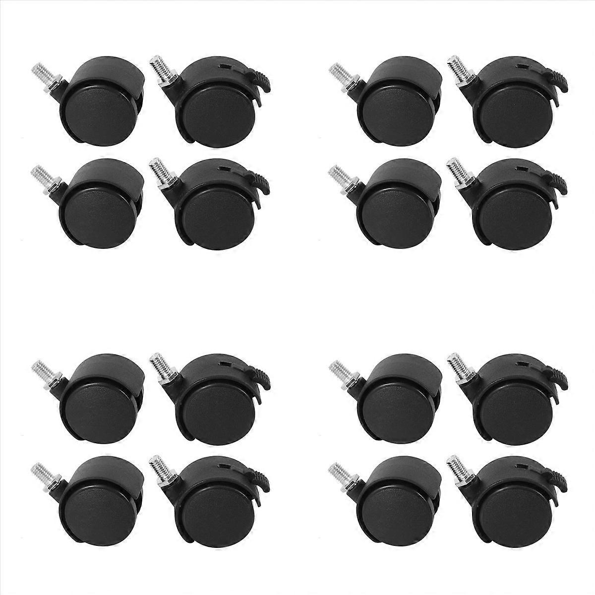 Set of 4 Screw In Caster Wheels - 2 With Lock Function