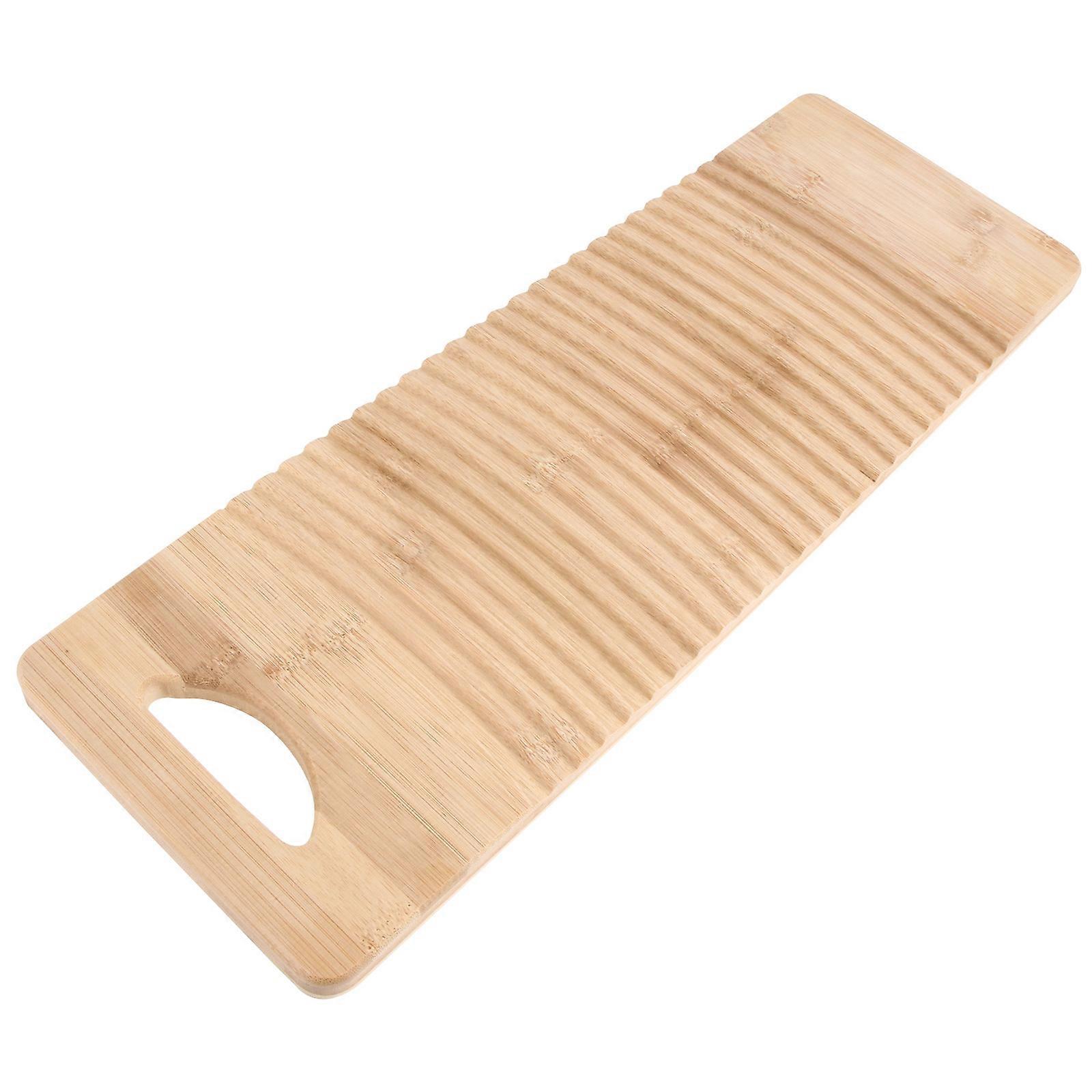 Khaki Bamboo Mini Laundry Washboard for Washing Use 1Pcs Solid Wooden Board