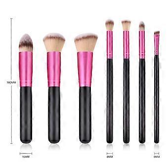 Make-up-Set mit Holzgriffen, Pinselset für den Schminkgebrauch, 7-teilig mit Nylonborsten