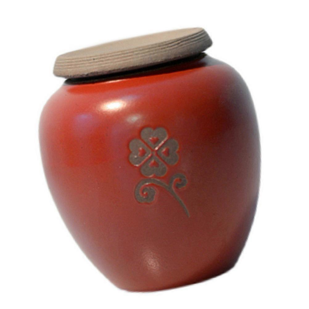 Ceramics Red Tea Canister for Storage Use 1Pcs Multi-Purpose Tea Jar