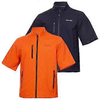 Jaqueta de golfe masculina Calvin Klein Acres de manga curta, respirável e impermeável.