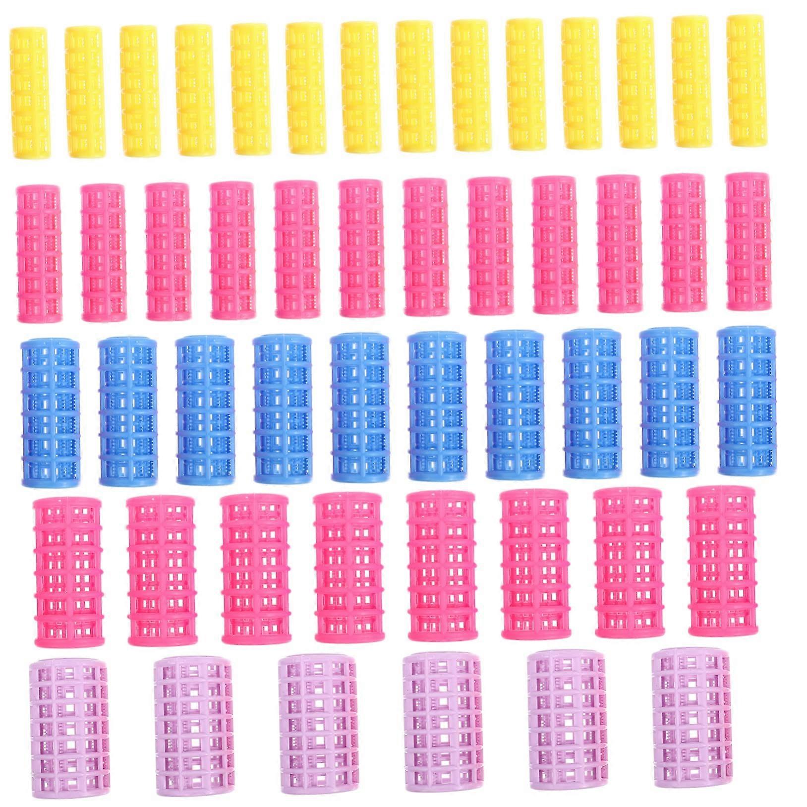 50PCS Small Self Grip Plastic Hair Rollers for Precise Bangs and Natural Waves Styling