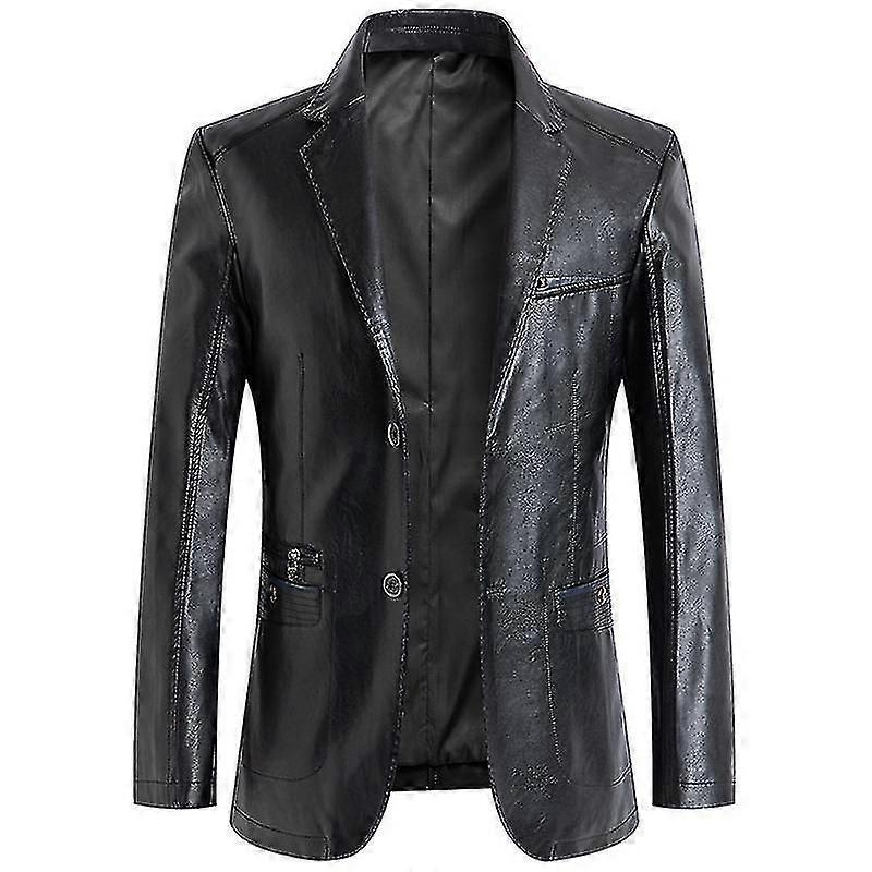 Men's Casual Leather Blazer Jacket Coat