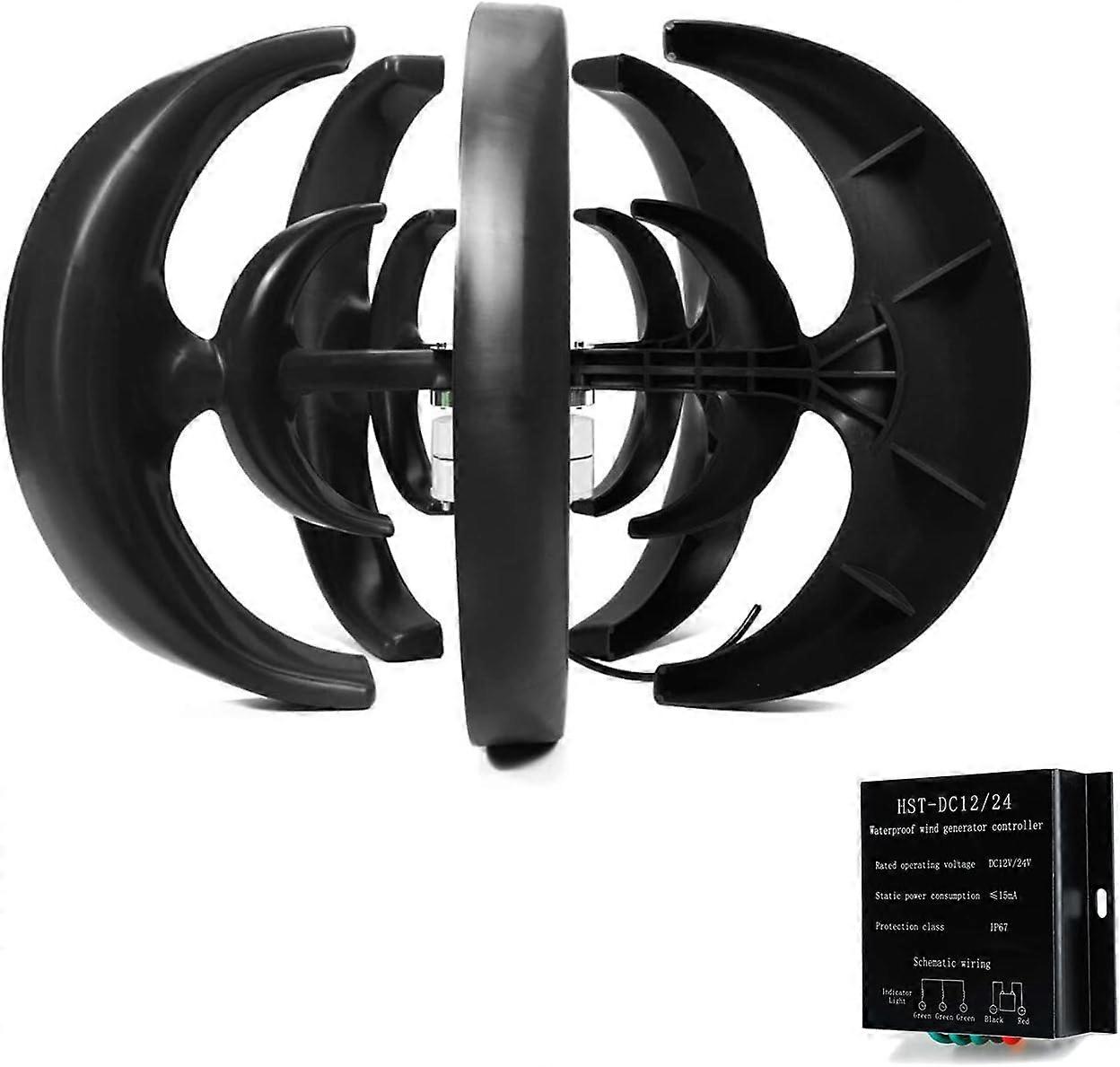 4000W Vertical Wind Turbine Generator 48V 5 Blade Low Wind Start with Charge Controller Lantern Shape