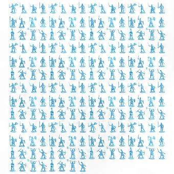 1:72 Scala 200 pezzi Soldati storici in plastica Action Figures Guerrieri arcaici con spadaccini Set da gioco fai da te Scena di battaglia Grigio