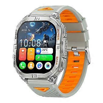Military Smartwatch for Men and Women, 2.13' AMOLED GPS Fitness Tracker, Bluetooth Calls, 3ATM Waterproof Silver