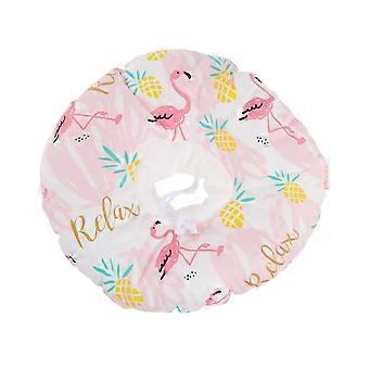 Collier de protection en tissu pour chat, protège-cou pour animaux de compagnie, flamant rose, grande taille