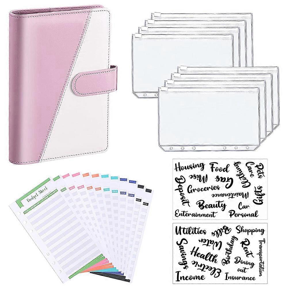 PU Leather Notebook Binder Budget Planning Notepad Transparent Material is Clear,Convenient, Suitab