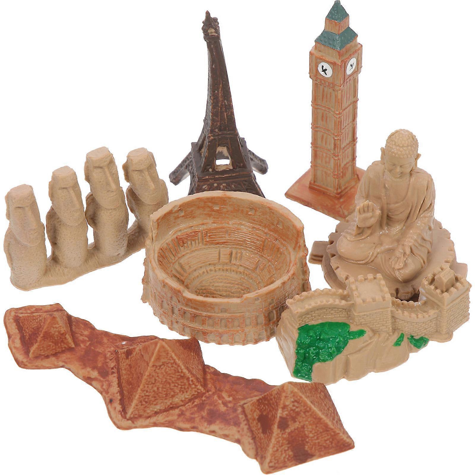 Simulated Architecture Model Decor for Decoration 7Pcs Pack