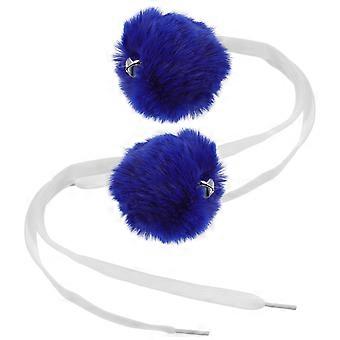 Donkerblauwe pompons voor rolschaatsen, decoratief, 4 stuks
