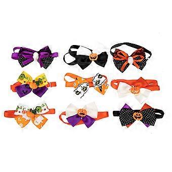 Collares decorativos para mascotas, collar de Halloween para gatos, 9 piezas de accesorios