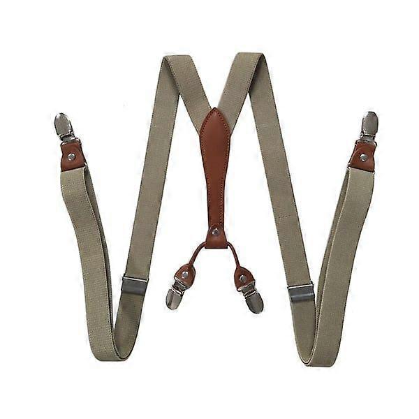 Elastische bretels, 4 clips, kaki