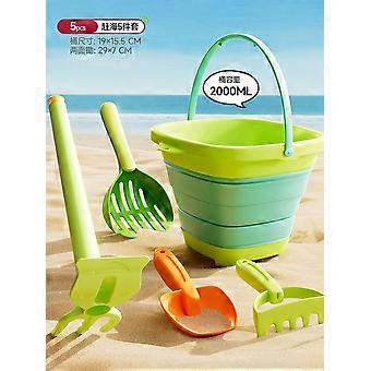 Kids Beach Sand Toy Set, Collapsible Bucket with Sand Tools for Kids, 5/7 Pieces