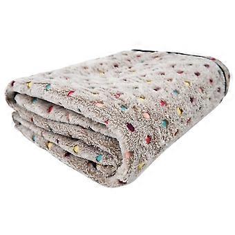 Haustierbett Mehrzweck weich langlebig Saum bequemer Flanell Warmhalten Polyester Polka Dot Print Hundedecke für Kätzchen