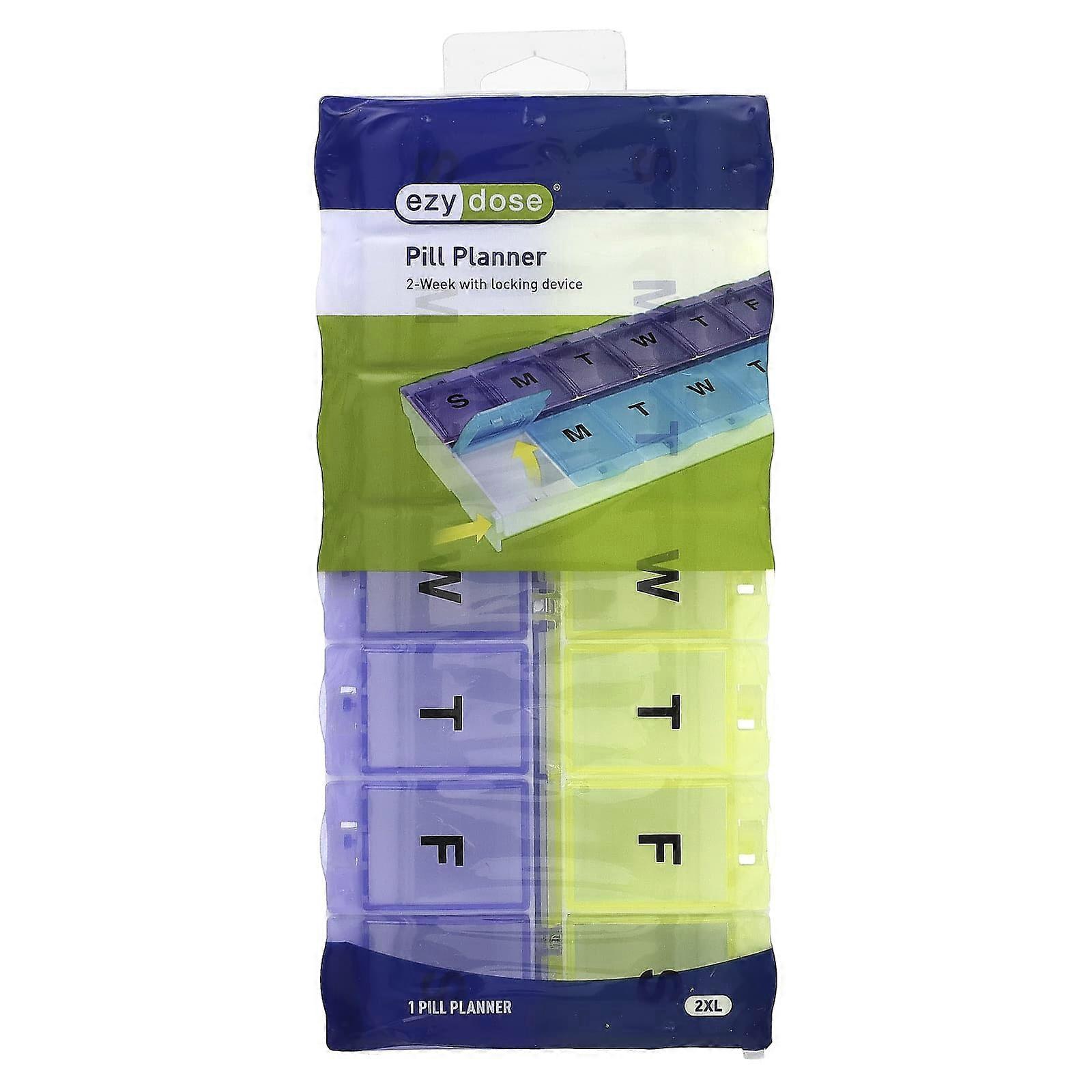 Ezy Dose, 2-Week with Locking Device Pill Planner, 2XL, 1 Count, 2-Pack