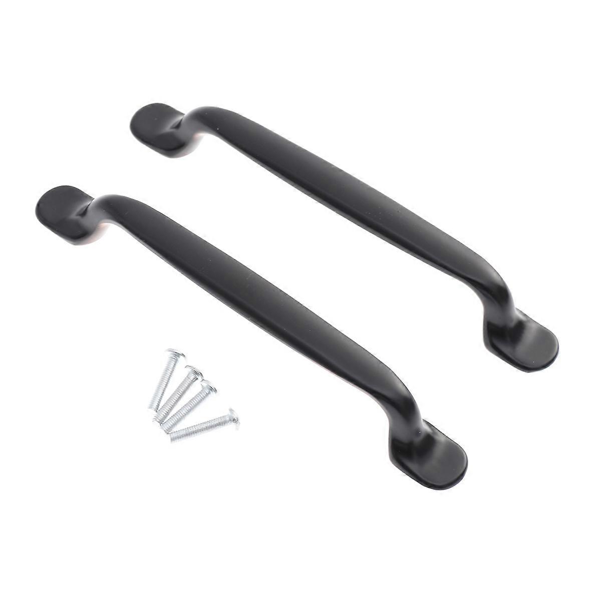 2 PCS Simple Modern Door Knobs Solid Two Holes Cabinet Handle Drawer Pulls for Home Kitchen (Black)