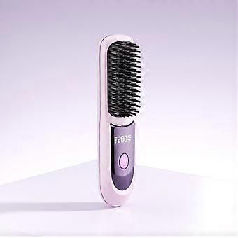 Cordless Hair Straightening Brush, Portable 20s Fast Heat-Up, 3 Temp Settings with LCD Screen, 3D Anti-Scald Comb & Type-C Charging, 2600mAh Battery f
