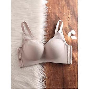Light Pink Lace Wireless Bra with Seamless Design and Adjustable Straps