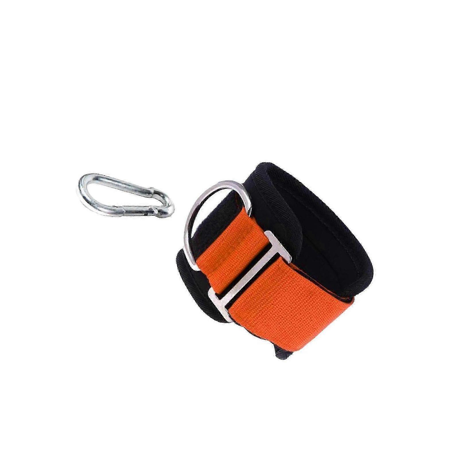 Ankle Strap Cable Attachment D-Ring Leg Weight Lifting Exercise Orange 26-27