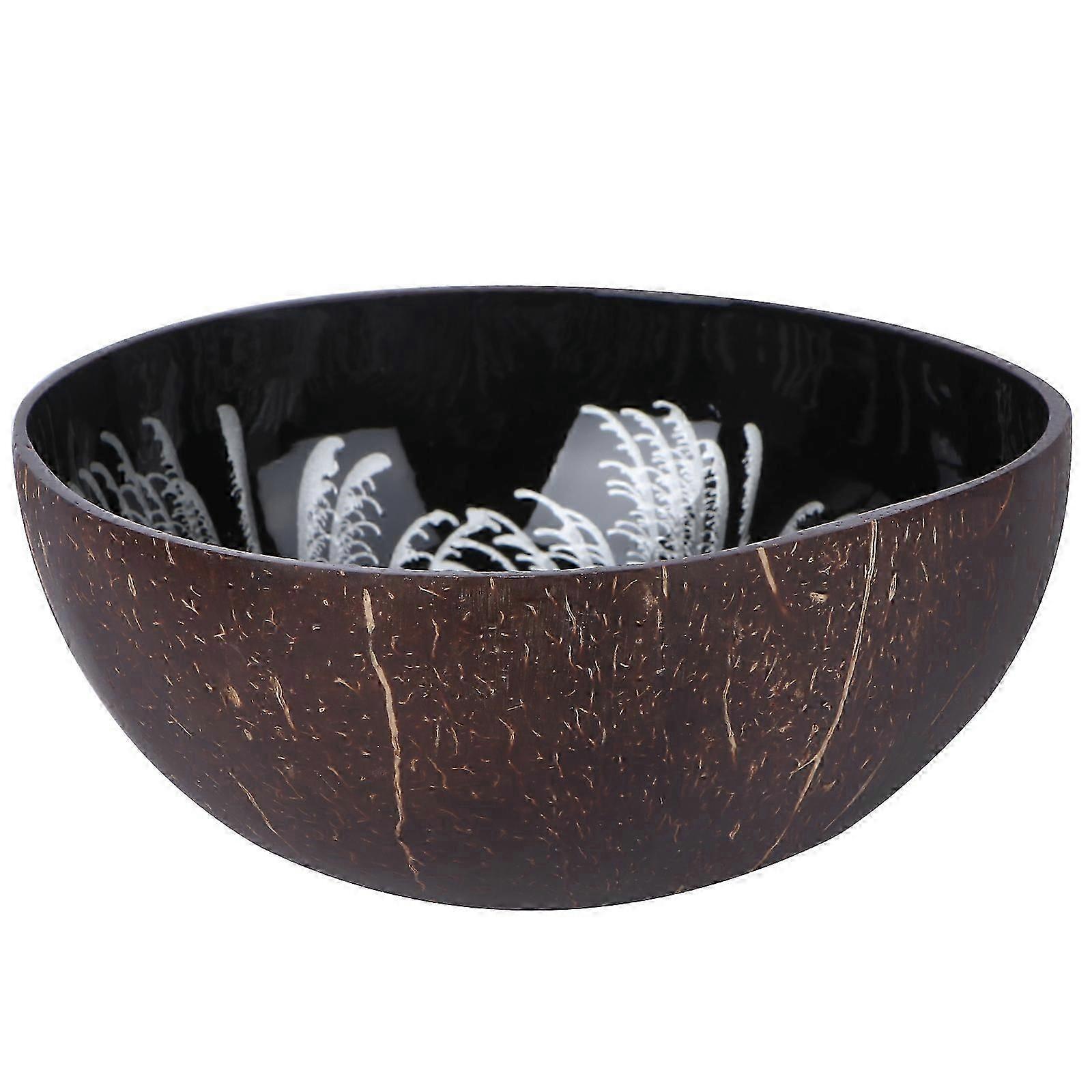 Natural Coconut Shell Bowl, Candy & Nuts Container (Pattern 5)