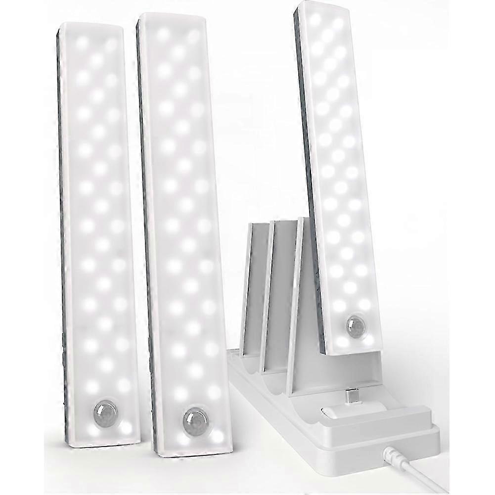 3-Pack Under Cabinet Lighting, Rechargeable Wireless Motion Sensor Lights, 3 Color Temps, Timer, compatible withKitchen, Closet