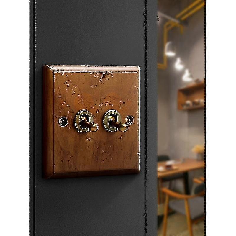 Messing Toggle Panel Light Switch Retro Europa Wall Plate Tilbehør-yuyu