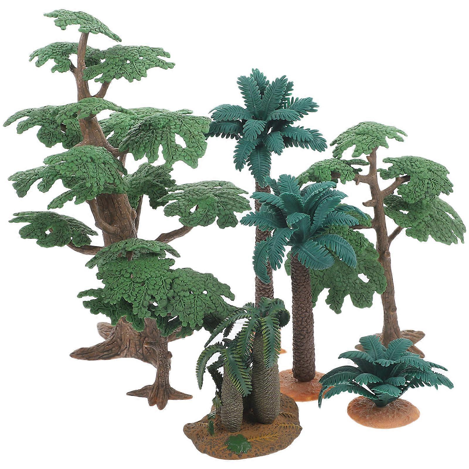 7pcs Simulation Tree Models Plastic Model Trees Scenery Model Simulation Trees