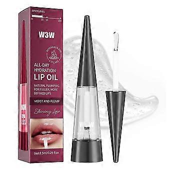 Lip Plumper Gloss Clear Hydrating Non-Sticky for Fuller Lips with Cooling Effect 0.29oz