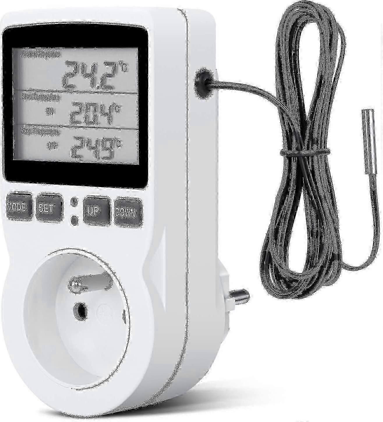 230V LCD Temperature Controller Socket Heating Cooling Thermostat for Farm Use
