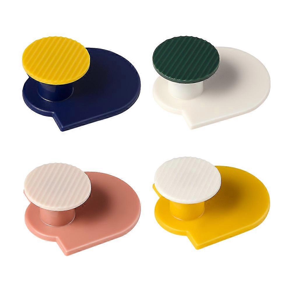 Assorted Color Unmarked Adhesive Hook Wall Rack 4Pcs Pack