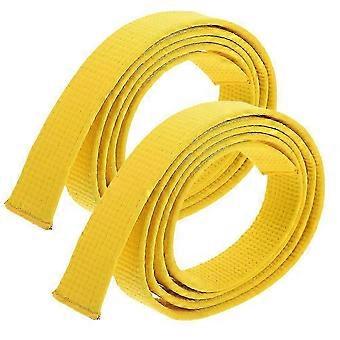 Yellow Cotton Karate Belt 240cm Taekwondo Martial Arts Waistband for Adult Training