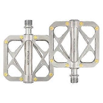 Mountain Bike Pedal - Full Titanium Body Road Bike Pedal, Large Platform Pedal with 3 Sealed Bearings, Anti-Slip Bicycle Pedals of 9/16 Inch