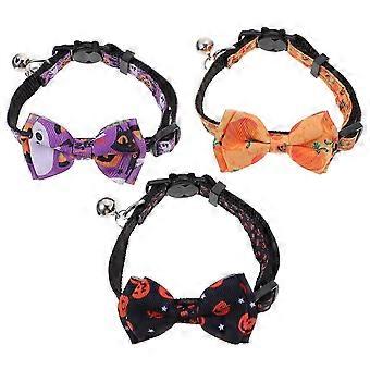 3 Pcs Halloween Cat Collars with Bell, Pet Costume Accessories for Cats, Party Gift