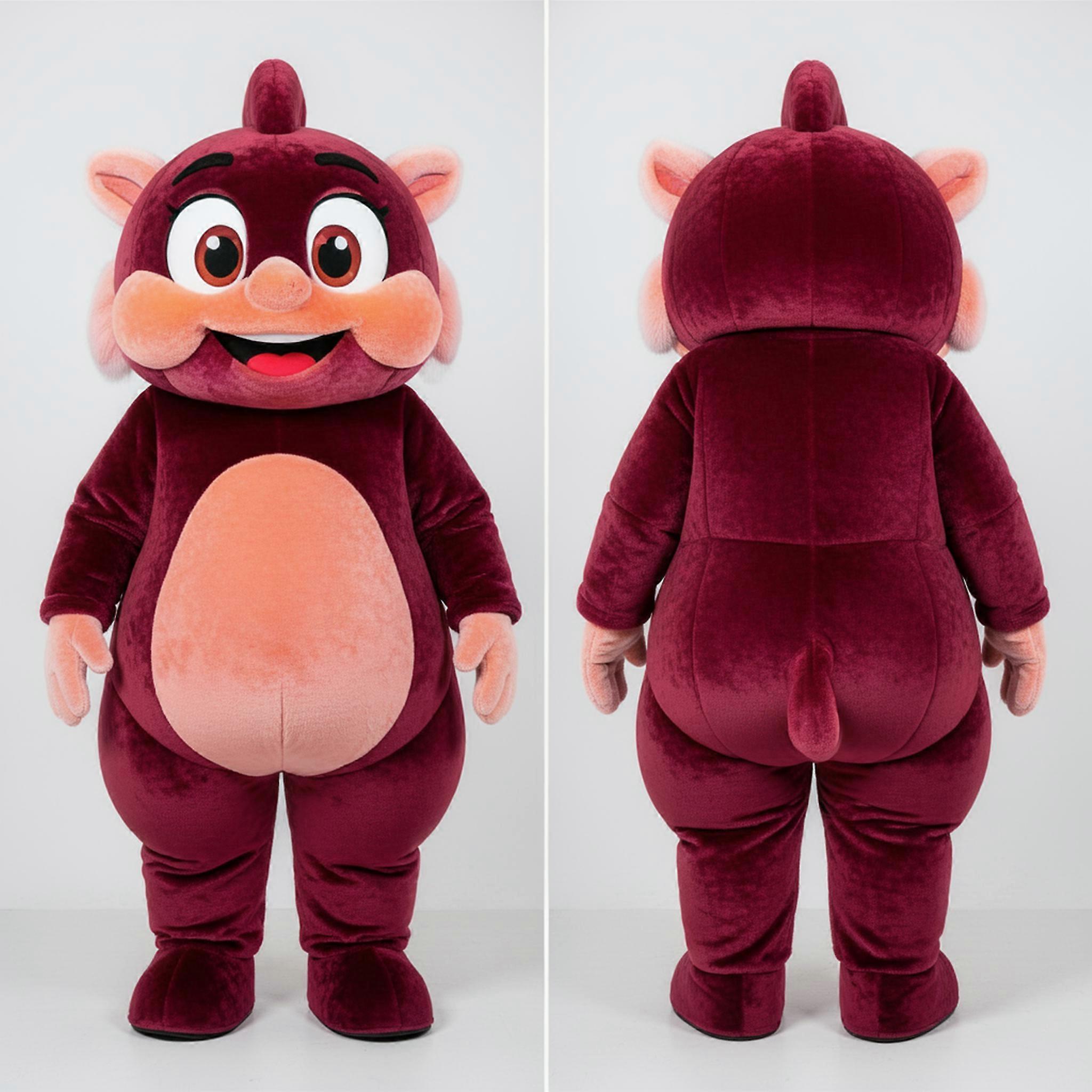 MASTICOT Maroon Plush Fish Ceviche Mascot
