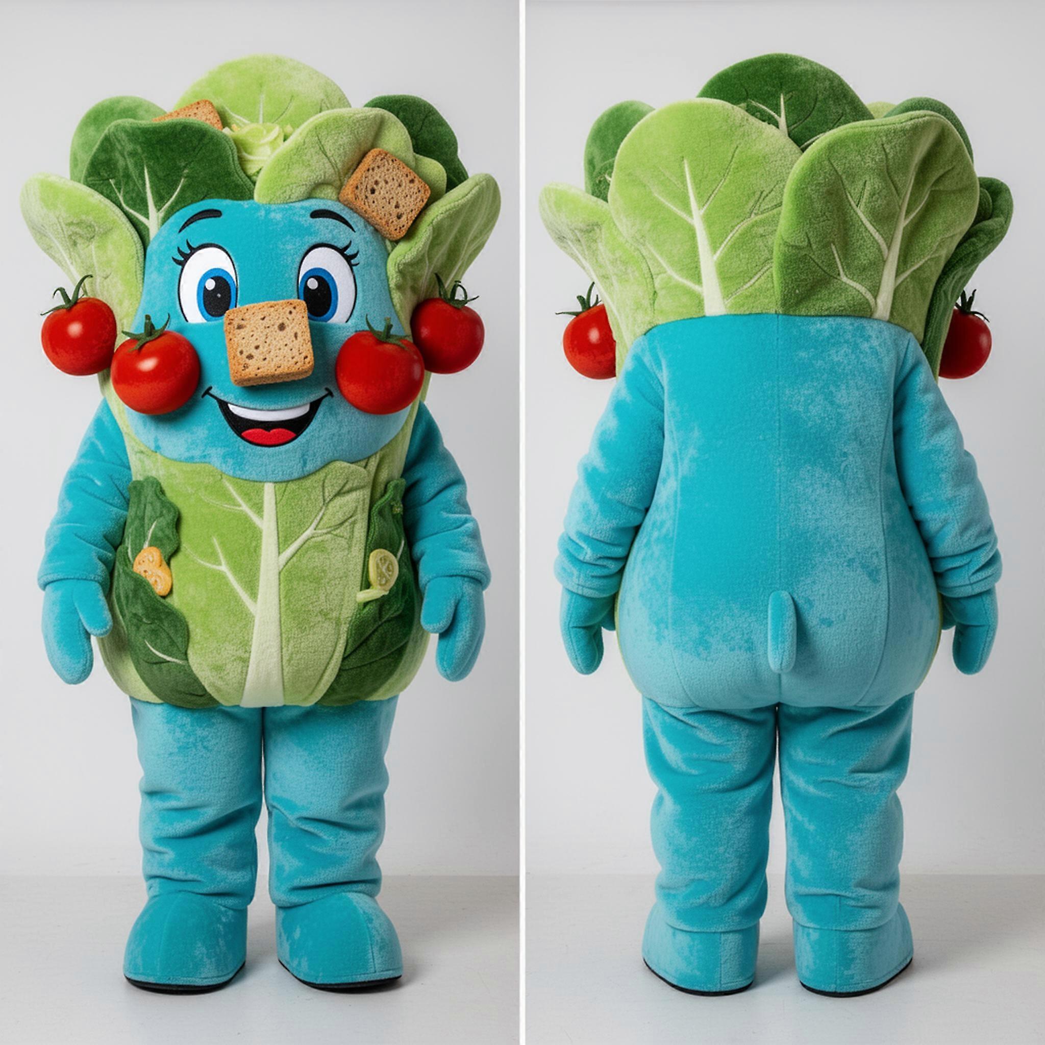 MASTICOT Cyan Vibrant Caesar Salad Mascot