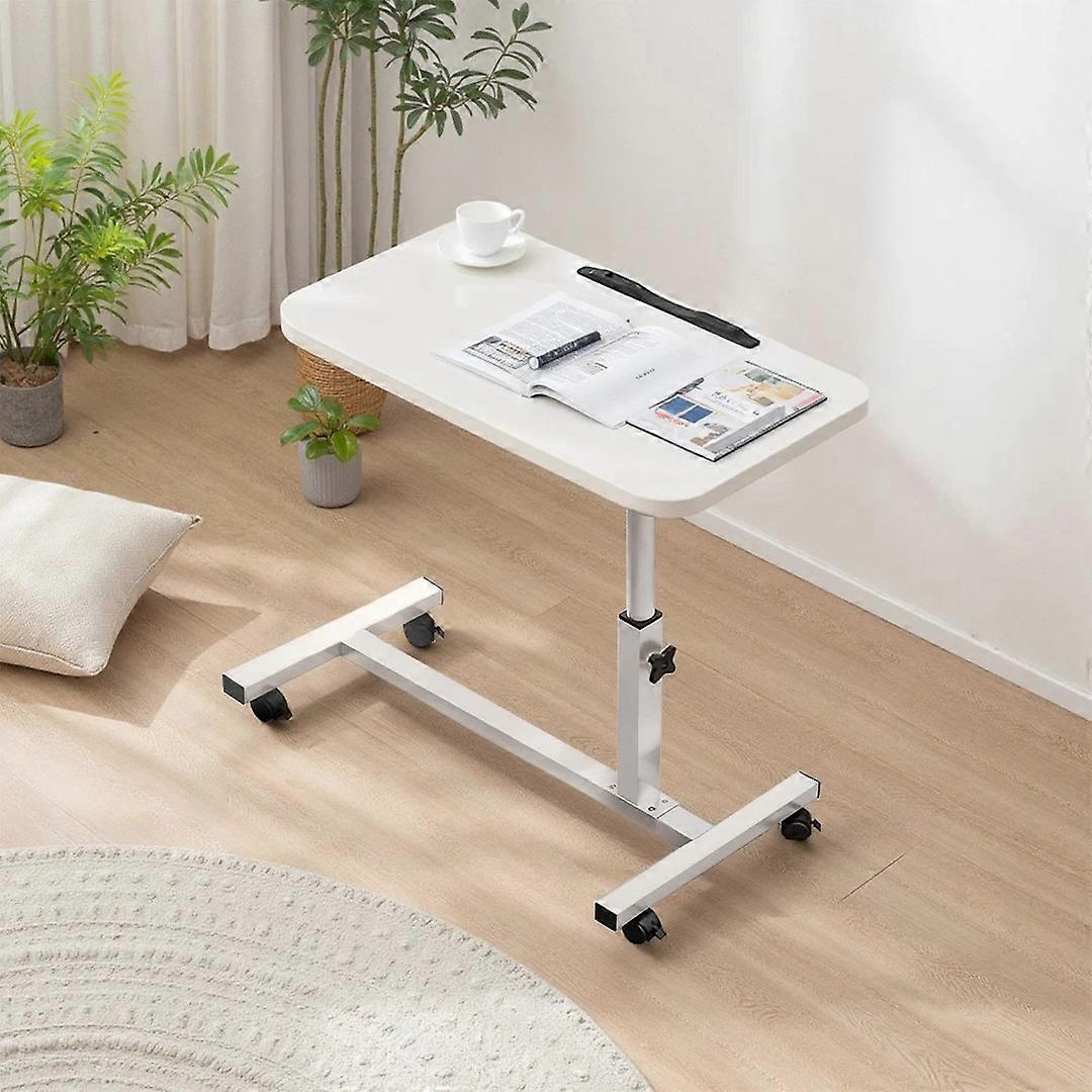 Height Adjustable Overbed Table Laptop Desk with Wheels for Work and Study
