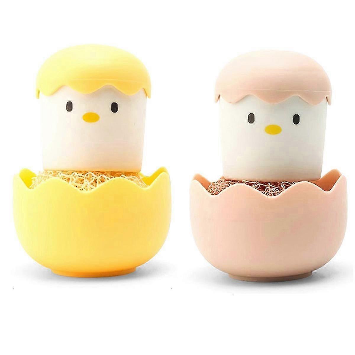 2 Pcs Egg Cleaning Brush Chick Brush Cute Egg Shape Scrubber