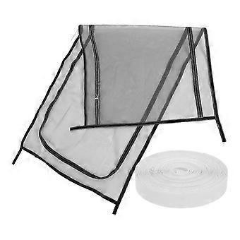 Black Zipper Screen Door 2Pcs, Heavy-Duty ABS Mesh, Durable, Ventilation, Easy to Install, For Pets, Indoor Outdoor Use