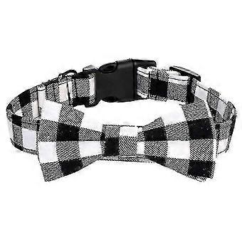 Hand-Sewn Plaid Collar With Detachable Cotton Bow