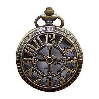 Pocket Watch Vintage Hollow-Out Pocket Watch Creative Necklace 2Pcs