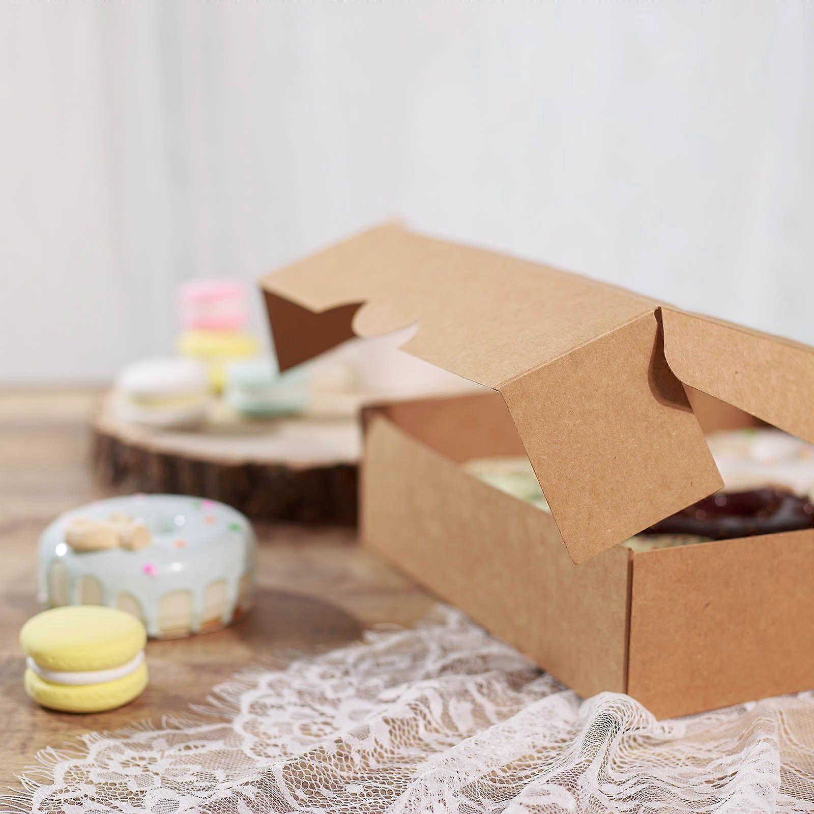 12 Pack | 9"x9"x2" Brown Cake Boxes with Window, Disposable Bakery Box compatible with