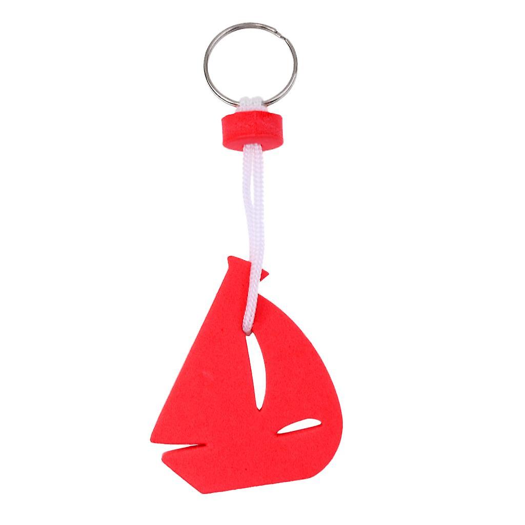 Yachting Boating Floating Key Chain Key Ring Keyring - Sailing Boat Red