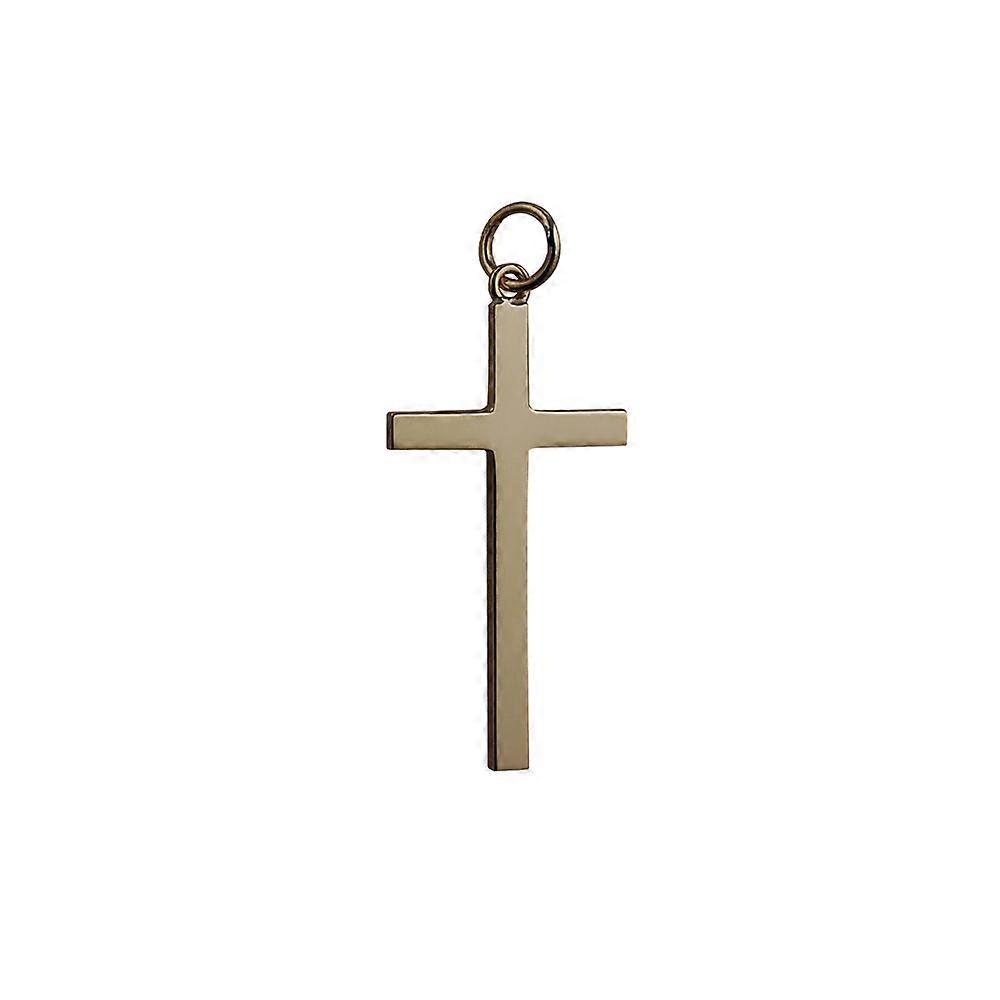 9ct Gold 30x17mm plain solid block Cross