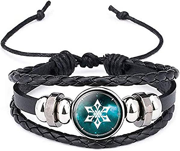Ubephant Collana Genshin Impact in Metallo, Braccialetto Genshin Impact, Anime Gadget 15Pcs, Braccialetto con Badge Elemento di Gioco, Braccialeto con Collana Anime